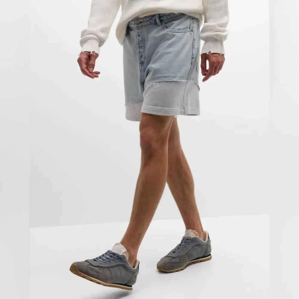 NWT SER.O.YA Men's Tyson Denim and Terry Shorts Size 36 in Skylight‎ - Picture 3 of 11